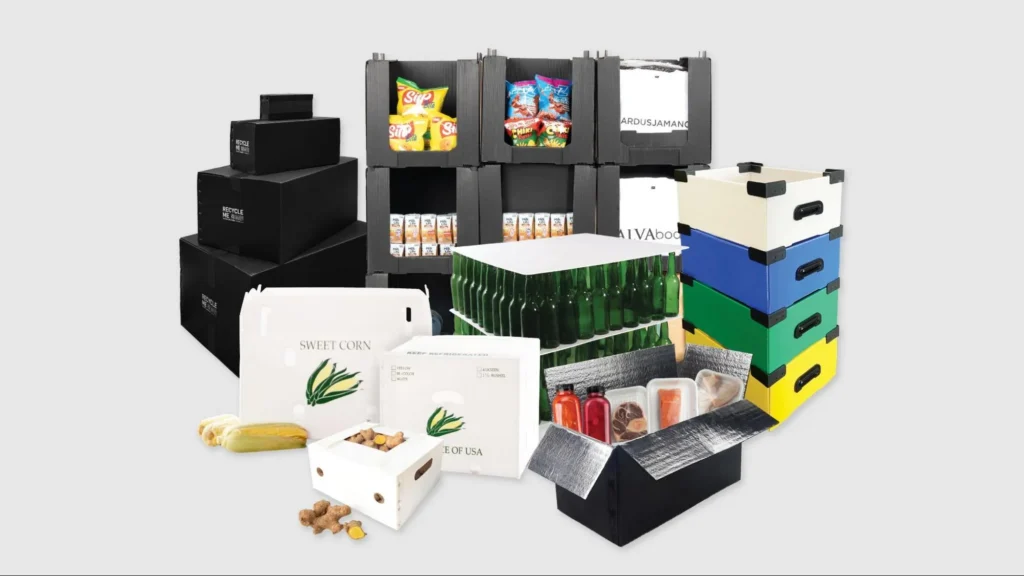 Produk ALVAboard, mencakup box panen, box hot & cold, box warehouse, box packaging, dan layer pad.
