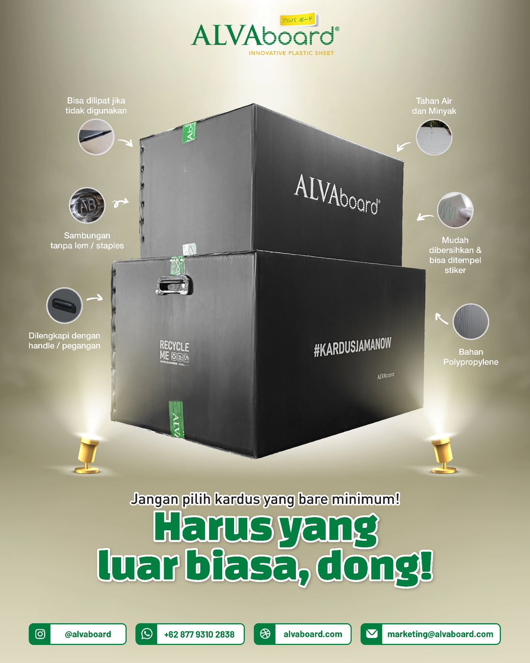 kardus plastik alvaboard