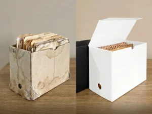 Ilustrasi box arsip PP corrugated ALVAboard vs karton