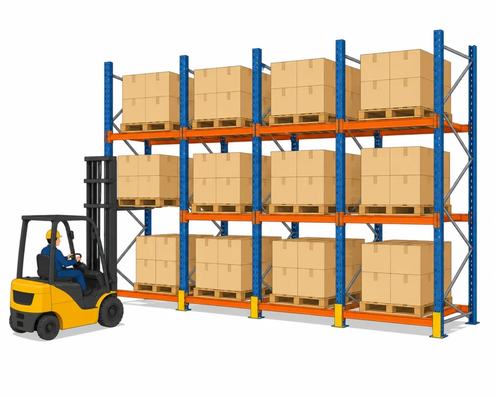 Selective pallet racking illustration
