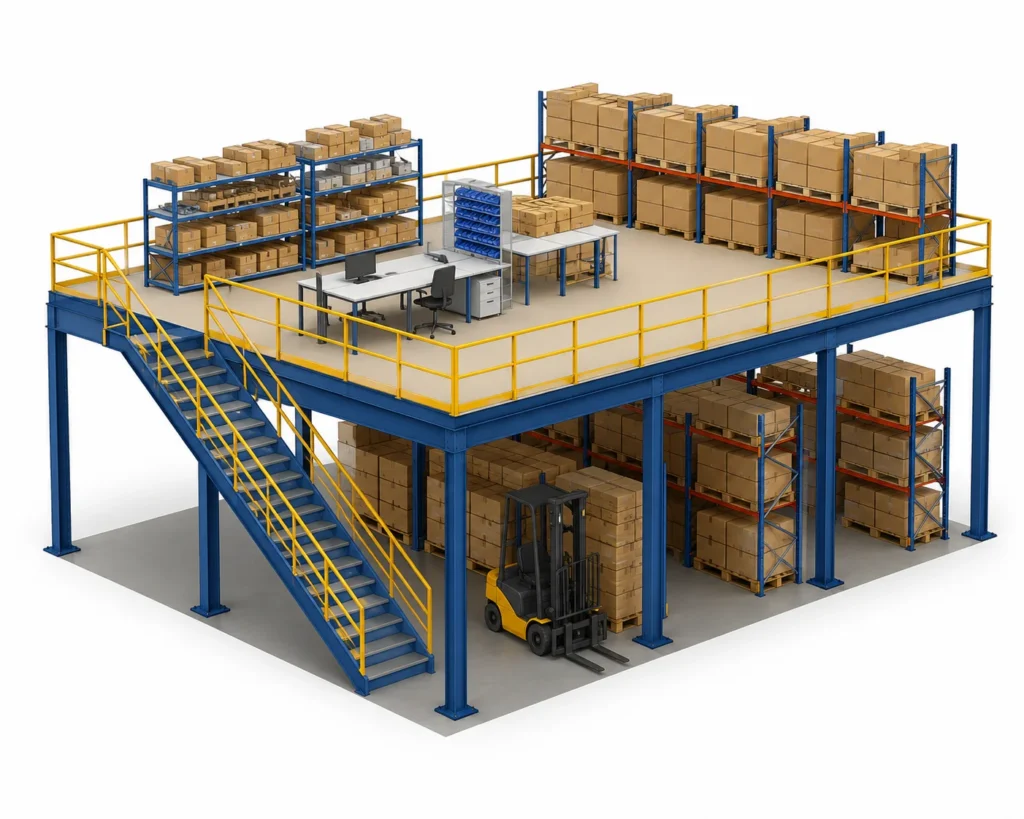Mezzanine floor illustration