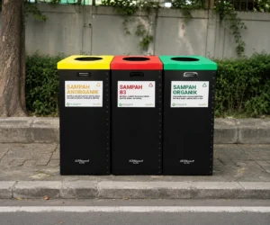 Sorting waste using organic and non-organic waste bins