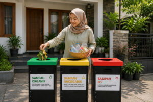 Warga Bandung wajib pilah sampah menggunakan tempat sampah organik, anorganik, dan B3 sesuai aturan pemilahan sampah Kota Bandung.