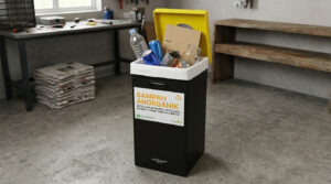 What is non-organic waste? Examples of plastic bottles, cans, cardboard, and glass sorted for the recycling process.