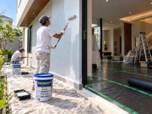 Perlindungan dinding anti bocor dengan Aquaproof dan ALVAboard Floor & Wall Protector