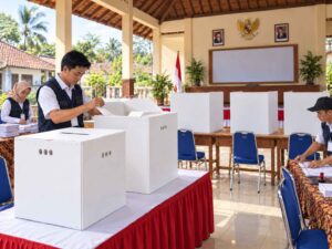 ALVAboard ballot boxes and voting booths for village head elections made from PP Corrugated Sheet.