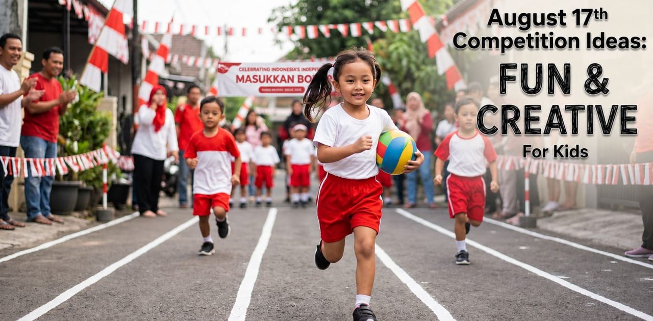 Children enthusiastically participate in fun, creative, and exciting individual Independence Day games during Indonesia's Independence Day celebration.