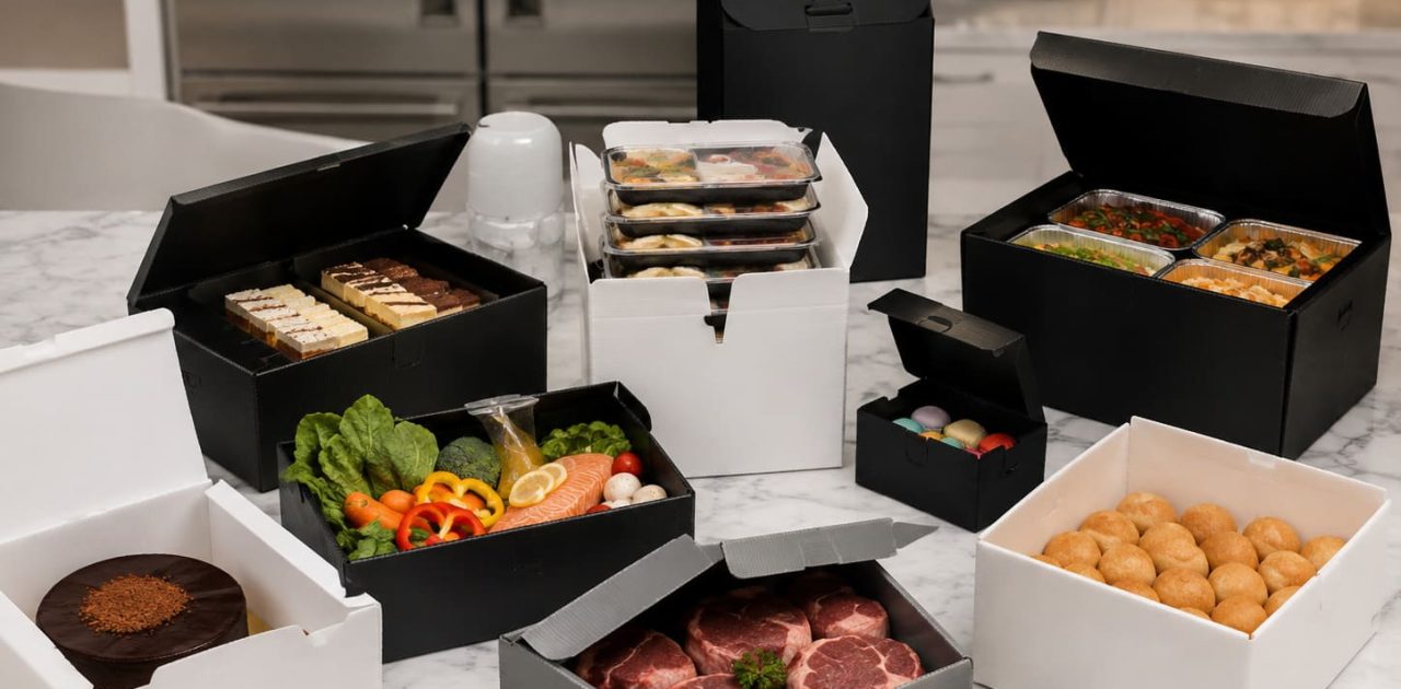 Cover photo of a food-grade food packaging box made from hygienic and waterproof ALVAboard polypropylene