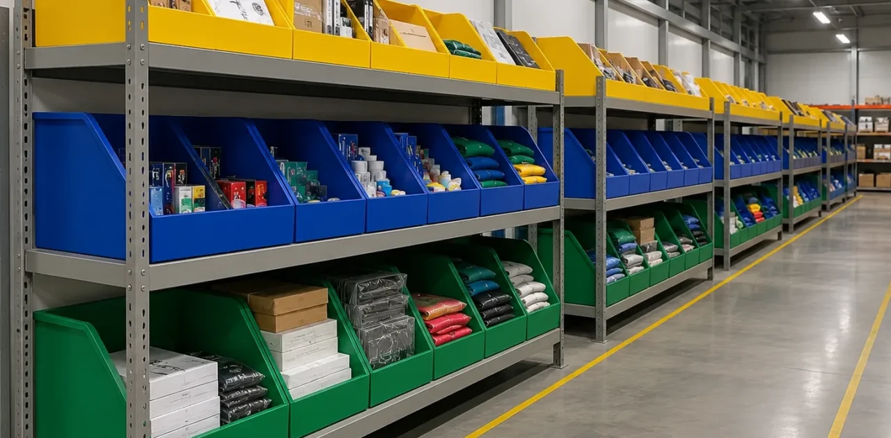 Bin box for warehouses