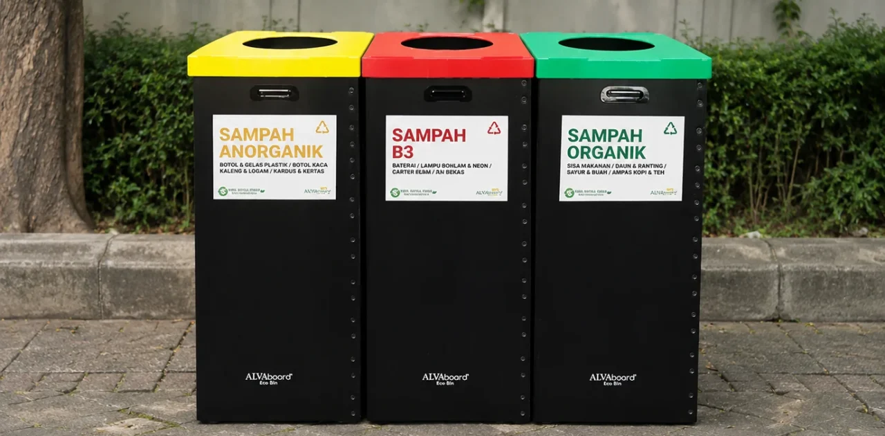 Sorting waste using organic and non-organic waste bins