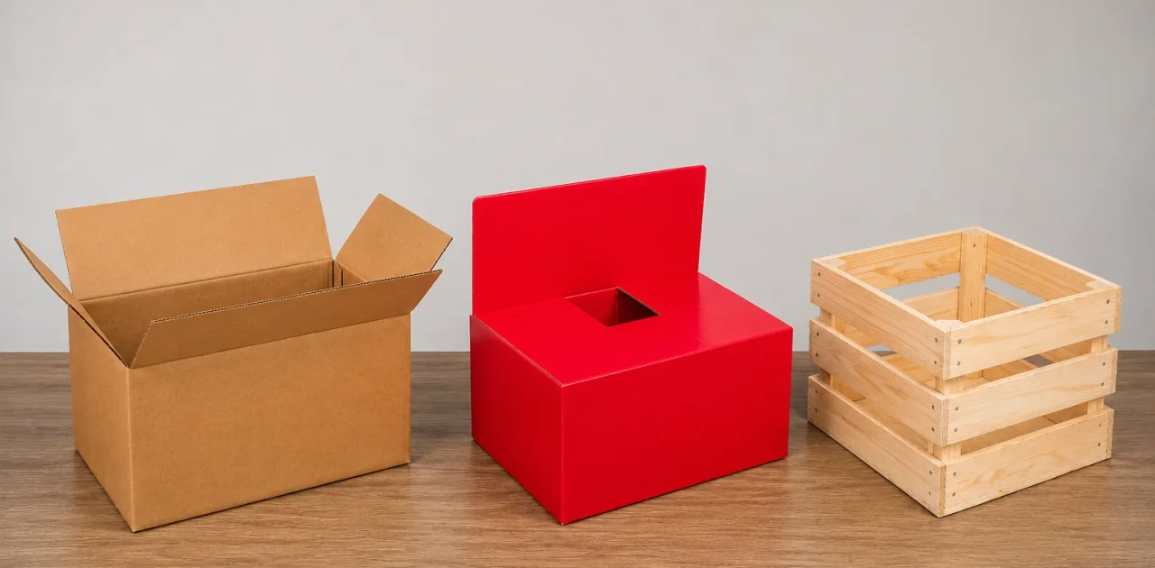 Box WIP dari bahan kardus, PP board, kayu