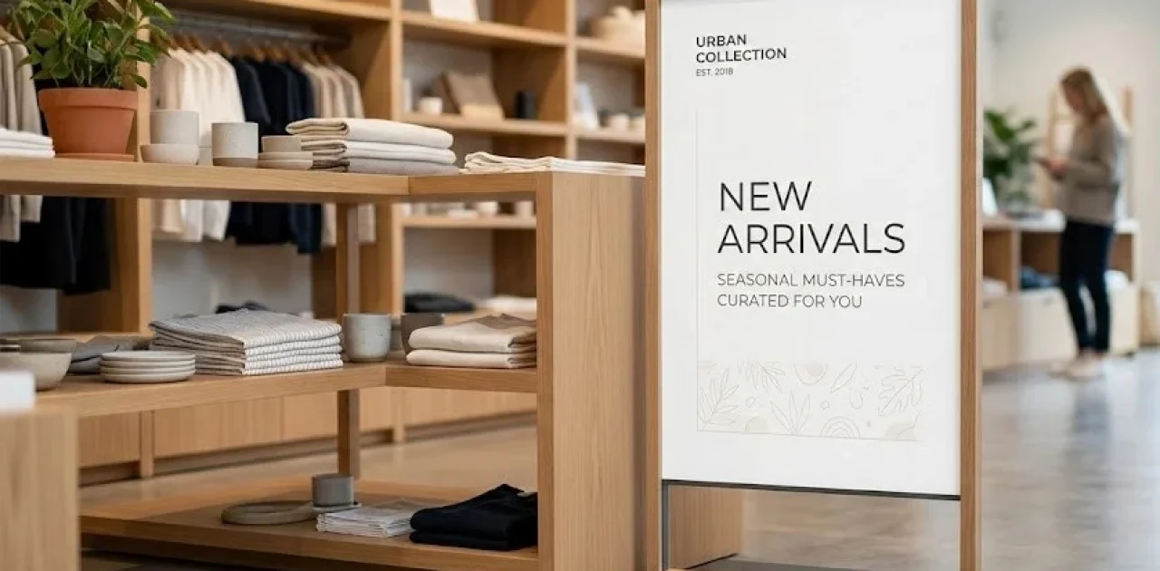 pp board display toko retail